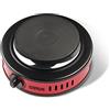 G3 Ferrari G10157 Fornello Portatile Elettrico, 500 W, Regolazione temperatura, Piastra in ghisa 11 cm, Spia d'accensione, Ideale per campeggio, Rosso