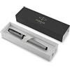 Parker IM penna stilografica | Grigio opaco con finiture nere | Punta fine con cartuccia di inchiostro blu | Confezione regalo