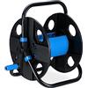 Relaxdays Avvolgitubo Acqua, Raccoglitubo, Avvolgi Tubo 30 Metri e 1/2, Acciaio e Plastica, HLP: 38x42x31 cm, Nero Blu