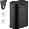 Relaxdays Cestino da Bagno, con Adesivo da Muro o Gancio per Anta, Pattumiera 5 L, Secchio Interno, in Ferro, Nero