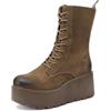 QUEEN HELENA Anfibi Platform Stivaletti con Zeppa Donna X33-76