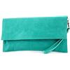 modamoda de- ital. Borsa in pelle Clutch Underarm Bag Borsa da sera in pelle metallizzata M106-151