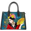 Arte Lisanti Borsa in Pelle Dipinta a Mano - MESSICO - a Mano, a Tracolla, Borsa Donna, Idea Regalo, Artigianato Italiano, Made In Italy, Vera Pelle, Tote Bag, Elegante Di Alta Qualità