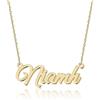 UMAGICBOX Squisita collana con nome personalizzabile, 14 stili di carattere, ciondolo in acciaio inossidabile placcato oro 18 carati e argento Sterling, regalo unico per lei