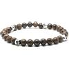 Nato Cuff - Bracciale Teschio Skull in Argento - Perline Pietre semipreziose 6mm - Gioielli Uomo o Donna fatti a mano in Francia