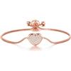 Philip Jones Bracciale dell'amicizia con pavé di cuore placcato in oro rosa creato con cristalli Zircondia®