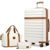 KONO Set 3 Pezzi Valigia Grande Rigida ABS+PC Espandibile, Borsa e Pochette