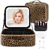 OSDUE Beauty Case da Viaggio Donna, con Specchio LED, Divisore, 23x26cm