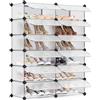 SONGMICS Scarpiera, 12 Scomparti, Scaffale Portascarpe per Ingresso Slim con Sportelli, Guardaroba Componibile in Plastica e Struttura in Metallo, 31 x 83 x 105 cm, Bianco LPC26W