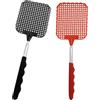GUDQVOZIHG Apette à mosche,Tapette à mosche estensibili, Tapette à mosche manuali telescopiche, portatili Tapettes anti zanzare, per il nascondiglio da giardino, mosche insetti, rosso, nero, 26-72 cm