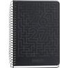 Miquelrius - Agenda scolastica 2026-2027, vista settimanale, A6+, nero | 10 mesi, 11,7 × 17,4 cm, cartone plastificato, spirale metallica a colori, adesivi, bordi arrotondati, catalano EN