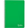 Liderpapel Quaderno a spirale leiderpapel a4 witty copertina rigida 80h 90gr due righe linea guida 2,5 mm con margine colore verde