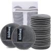 KinHwa Confezione da 20 dischetti struccanti rotondi in microfibra riutilizzabili, per viso, occhi, labbra, lavabili, per tutti i tipi di pelle, colore: grigio