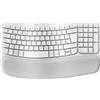 Logitech Wave Keys kabellose ergonomische Tastatur - Weiß, Skandinavisches QWERT