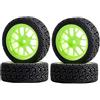KEEDA 4 pneumatici in gomma da 68 mm e ruote in plastica per 1:10 RC On Road Car Tamiya HSP HPI Kyosho 1/16 RC Rally Auto (verde)