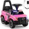 Mondial Toys Macchina Polizia Elettrica per Bambini 6V con Sirena Megafono Luci Led Lampeggianti realistici Schienale Dispositivo Anti Ribaltamento da 18 Mesi Peso Massimo 25KG (Rosa)