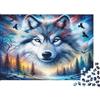 ISVMBMYGRWOw Puzzle Volto di Lupo Artistico 1000 Pezzi Puzzle per Adulti Scenario di Foresta Notturna 38x26cm/1000pcs