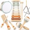 Vanplay Kinderspielzeug ab 2 Jahre Schlagzeug Kinder Trommel 8 In 1 Holzspielzeug Musikinstrumente Montessori Spielzeug Geschenk 2 3 4 5
