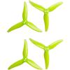 GEMFAN 2 paia di eliche Hurricane 3520 a 3 pale CW CCW Paddle 1,5 mm T-Mount per drone RC (giallo fluorescente)