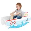 COSTWAY Cavallo a Dondolo per Bambini a Tema Nautico | Nave a Dondolo in Legno con Manici in Legno, Carico 50 kg, per Bambini 1-5 Anni
