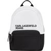 KARL LAGERFELD JEANS Uomo Essential Nylon Back Pack Bianco/Nero One size