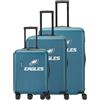 travelite NFL Set Valigie Rigide Philadelphia Eagles, 3 pezzi S/M/L, 36/80/103 L, guscio rigido ABS, set valigie con lucchetto TSA, 4 doppie ruote ed espansione taglia M