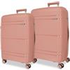 Roll Road Universe - Set di valigie rosa 65/75 cm, rigido 7,3 kg, chiusura TSA integrata in polipropilene, 7,3 kg, 161 l, estensibile, Rosa, Taglia unica, Set di valigie