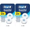 Oral-B Filo Interdentale Non Cerato Essential Floss, Neutro 2x50m (Confezione da 2)