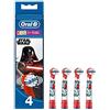 Oral-B Stages Testine di Ricambio per Spazzolino Elettrico Ricaricabile, con Personaggi Disney Star Wars, Appositamente per Bambini, Confezione da 4, Versione Vecchia