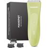 MANSPOT Rasoio Elettrico Corpo Uomo, Depilatore Corpo con Lama in Ceramica, Rasoio Intime Impermeabile IPX7 Umido e Asciutto per Zone Sensibili, Braccia, Gambe e Ascelle
