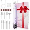 Floranurture Set elettrico per manicure e pedicure, set professionale 10 in 1 per manicure e pedicure con luce LED, fresa per unghie in gel a 10 velocità, per principianti in salone di manicure e a casa, con 10
