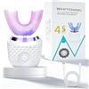 Holilo Spazzolino da denti automatico a ultrasuoni, spazzolino elettrico sonico con timer, 4 modalità, pulizia completa a 360°, design a forma di U