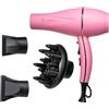 JaDy Emerald - Phon Professionale 2000W con Diffusore | Asciugacapelli Ionico Anti-Crespo, Potente, Silenzioso e Leggero | Colori: Grey, Green, Blue, Pink, Black (Rosa - Pink)