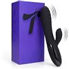 Tickle Toys® Rabbit Vibratore 2-in-1 con Stimolazione Clitoridea | Doppia Stimolazione per Punto G e C | 10 Vibrazioni e Velocità | Giocattolo Sessuale per Donna | Sweet Spot Nero