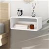 WDSHIYI Comodino sospeso in legno, comodino, mensola per comodino, fatto a mano, mensola da parete, stile minimalista e unico, bianco, 43 x 19 x 25 cm