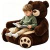 LLELEMAMO Poltroncina per Bambini in Peluche con Design Cartoon Animale, Sedia Teddy Bear Morbida per Bambini, Sedia Comoda per Cameretta, Regalo per Bambine e Bambini (J)