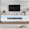 SACOOL 175 × 38 × 45 cm, supporto TV per soggiorno con 2 armadi a forma di L e 1 cassetto, mobile lucido con LED, basso con spazio di archiviazione semi-aperto, adatto per TV da 75 pollici