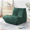 [en.casa] Poltrona Bassa Senza Braccioli Sedia Imbottita da Pavimento con Rivestimento Trapuntato Velluto a Coste Pouf Poltrona Relax Soggiorno Camera da Letto 75x90x100 cm - Verde