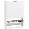 HOMCOM Scarpiera Salvaspazio Slim 3 Ante a Ribalta 80x17x108 cm Bianco