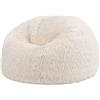 icon Classico Finta Pelliccia Pouf Sacco con Riempimento Incluso, Biano | Prodotto in Europa, Pouf Sacco Adulti, Tessuto Finta Pelliccia Morbido, Pouf Poltrona per Camera da Letto e Soggiorno