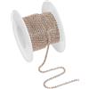 PATIKIL 10 Iarde di Cristalli Strass Catena Ravvicinata Rosa/Cachi 2mm