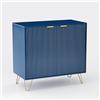 DAHUEN Credenza con 2 ante, armadietto per documenti, credenza, armadietto multiuso, per soggiorno, cucina, camera da letto, studio (blu scuro, 78 x 80 x 40 cm)