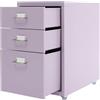 Zalydala Cassettiera arrotolabile, con 3 cassetti, portata 11 kg per livello, 4 ruote, design moderno, colore viola, ideale per l'ufficio e la casa, struttura in acciaio (viola)