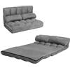 COSTWAY Divano Letto da Terra con 2 Cuscini, Divano Letto Pieghevole con Schienale Regolabile a 6 Livelli, Ideale per Camera da Letto e Soggiorno (Grigio)