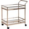 FineBuy Carrello Portavivande 65x45x84 cm Metallo Oro con Piani in Vetro