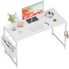 PAMRAY Scrivania Computer 120x50cm Piccola Scrivania per Casa Ufficio con Borsa e Gancio Cuffie, Tavolo Compatto per Piccoli Spazi, Facile Assemblaggio