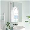 Dripex Armadietto Bagno con Specchio 32 x 10 x 50 cm, Mobiletto Pensile da Parete con Ripiano Regolabile, Mobile Contenitore Salvaspazio, Bianco