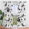 Surwin Tende per Interni, Animale Stampa Tende a Vetro con Occhielli, 2 Pezzi Tende Camera da Letto, Tende Voile Semi Trasparenti, per Camera da Letto, Cucina, Soggiorno (Cane,132x244cm)