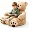LLELEMAMO Poltroncina per Bambini in Peluche con Design Cartoon Animale, Sedia Teddy Bear Morbida per Bambini, Sedia Comoda per Cameretta, Regalo per Bambine e Bambini (I)