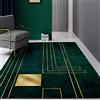 makeups1 Tappeto Moderno Salotto Pelo Corto Tappeto, Righe d'oro verde scuro， Lavabile Tappeti Home Decorate Tappeti Home Morbida Carpets, 200 x 300 cm